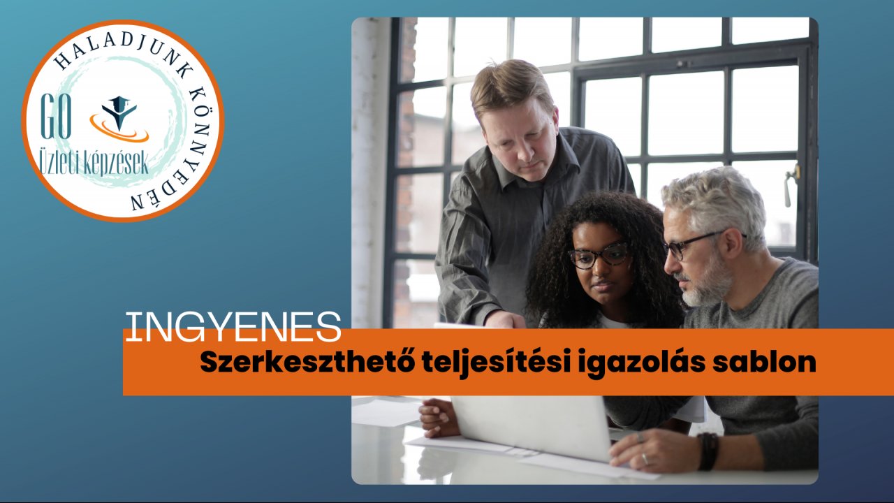 INGYENES szerkeszthető teljesítési igazolás sablon